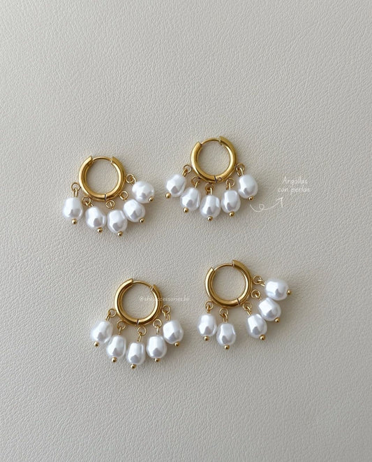 Argollas con Perlas